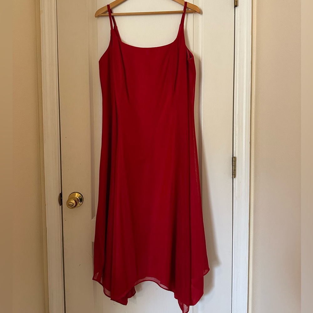 Betsy & Adam Red Sleeveless Midi Sundress
